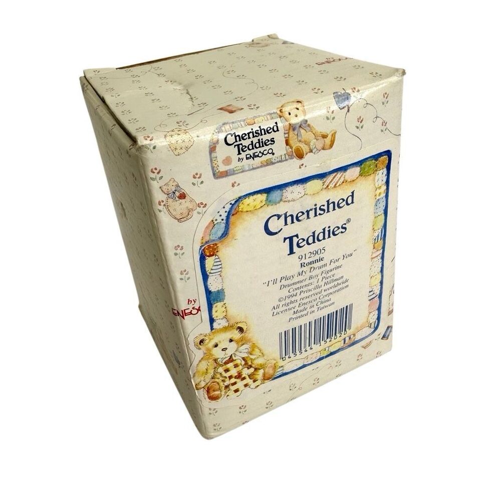 Cherished Teddies Ronnie “I’ll Play My Drum For You” Drummer Boy Figurine 912905